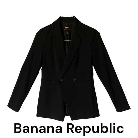 Banana Republic womens size 4 small black blazer double button business casual - Picture 1 of 8